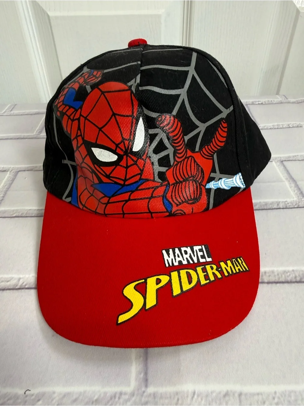 Marvel Spider-Man Boys Baseball Cap Hat Red Black Adjustable Kids